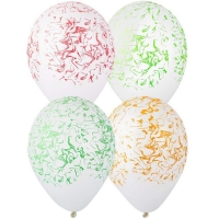 Шар латексный 14" &laquo;Шелкография&raquo;, 25 шт., белый, МИКС