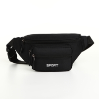 Сумка поясная на молнии, 2 наружных кармана, цвет чёрный Сумка поясная на молнии, 2 наружных кармана, цвет чёрный