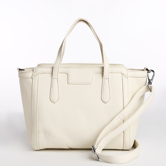 Сумка женская тоут на молнии, цвет белый Сумка женская тоут на молнии, цвет белый