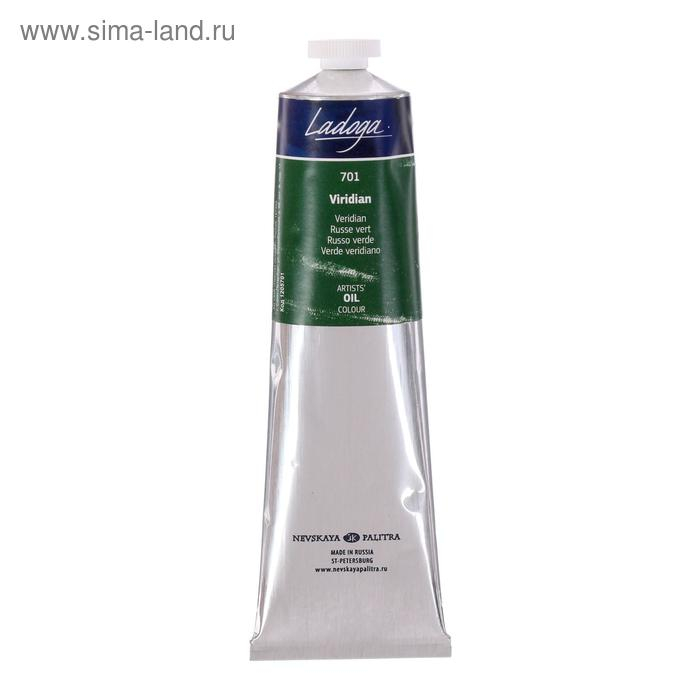 Краска масляная в тубе 120 мл, ЗХК "Ладога", виридоновая зелёная, 1205701