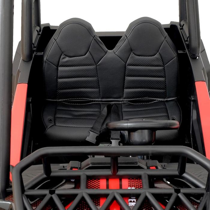 Электромобиль &laquo;БАГГИ&raquo;, максимальная нагрузка 100 кг, АКБ 24V, кожаное сидение, цвет красный