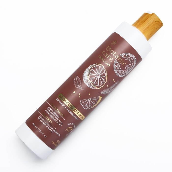 Гель для душа с маслом кедра и пантенолом, 300 мл, аромат бергамота и зеленого чая, BOTANIC CARE by URAL LAB