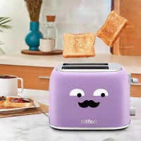 Тостер Kitfort КТ-6218-3, 870 Вт, 6 режимов прожарки, 2 тоста, фиолетовый Тостер Kitfort КТ-6218-3, 870 Вт, 6 режимов прожарки, 2 тоста, фиолетовый