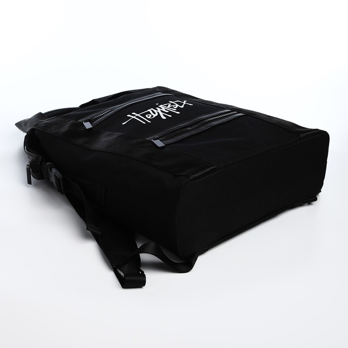 Рюкзак на молнии, 2 наружных кармана, цвет чёрный Рюкзак на молнии, 2 наружных кармана, цвет чёрный