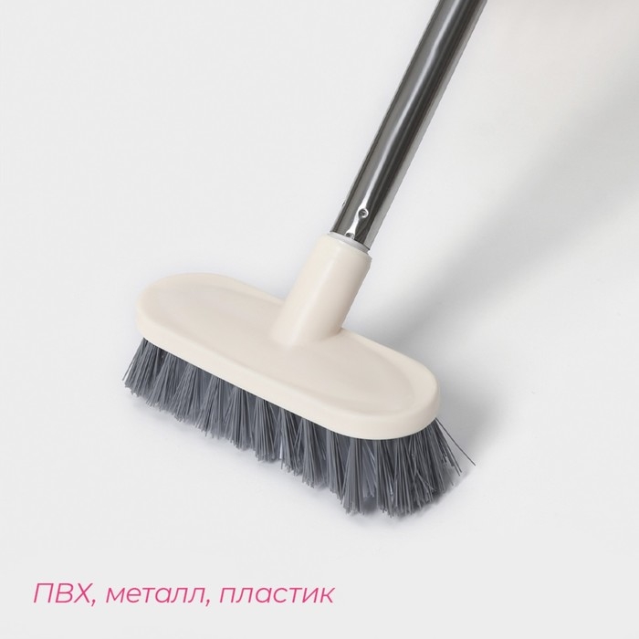 Щётка на ручке Доляна, 46&times;13&times;5 см, цвет белый