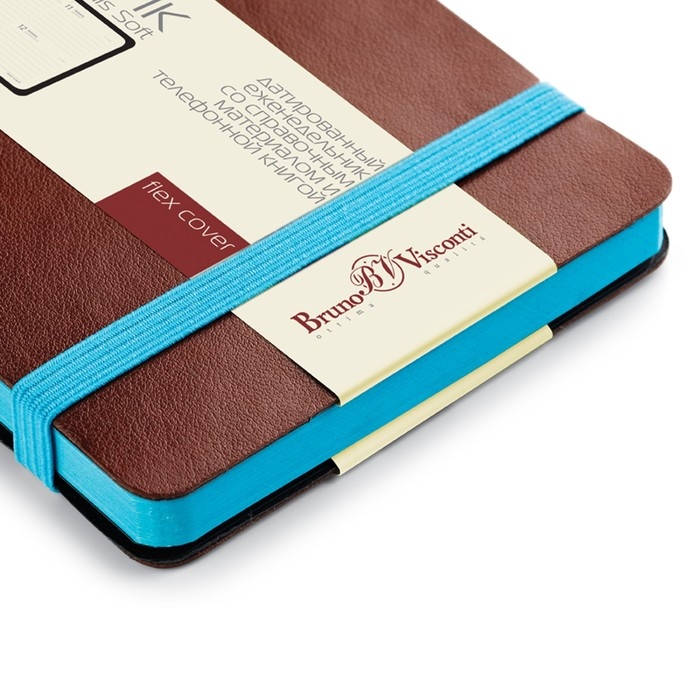 Ежедневник недатированный А5, 136 листов Megapolis Soft, на резинке, обложка искусственная кожа, цветной срез, ляссе, чёрный