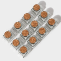 Набор стеклянных баночек для сыпучих продуктов с пробковой крышкой Доляна «Парфе. Облачко», 100 мл, 6,5×5×7,5 см, 12 шт Набор стеклянных баночек для сыпучих продуктов с пробковой крышкой Доляна «Парфе. Облачко», 100 мл, 6,5×5×7,5 см, 12 шт