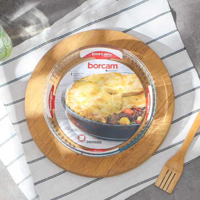 Форма круглая для запекания и выпечки из жаропрочного стекла Borcam, 1,5 л, рифлёная Форма круглая для запекания и выпечки из жаропрочного стекла Borcam, 1,5 л, рифлёная