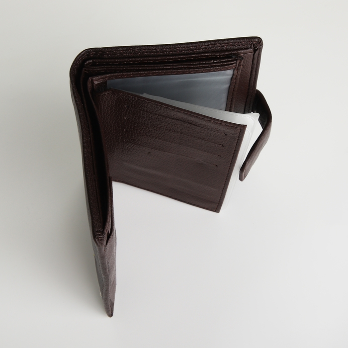 Портмоне мужское на магните 3 в 1, отдел для автодокументов, паспорта, цвет коричневый Портмоне мужское на магните 3 в 1, отдел для автодокументов, паспорта, цвет коричневый