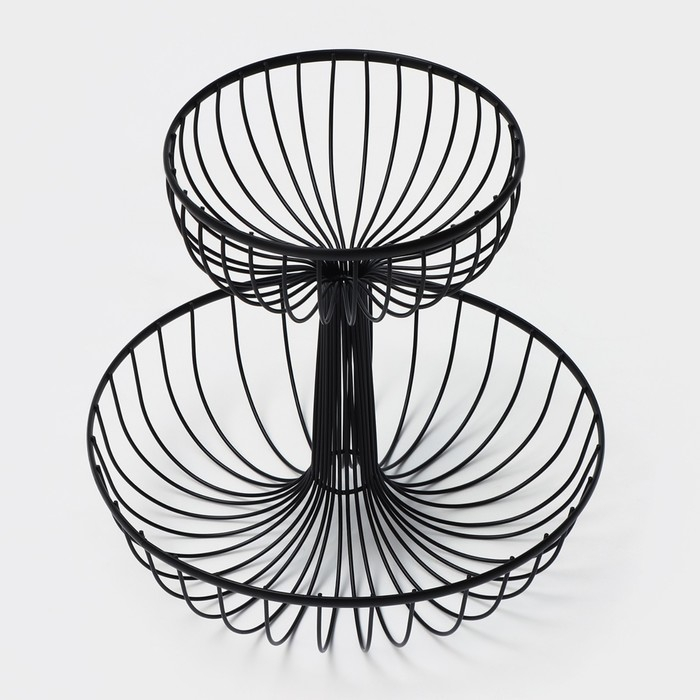 Фруктовница Доляна &laquo;Эстетика&raquo;, 33&times;33&times;30,5 см, цвет чёрный