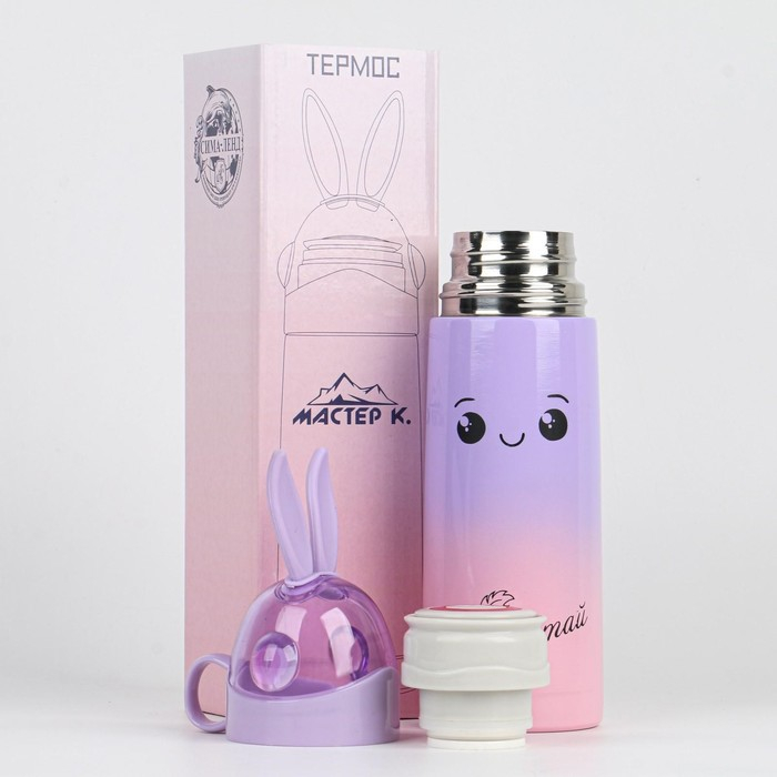 Термос, 350 мл, Кролик Термос, 350 мл, Кролик "Мастер К. ", сохраняет тепло 8 ч, 26 х 7 см, микс