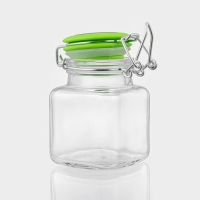 Банка стеклянная для хранения сыпучих продуктов &laquo;Прима&raquo;, 100 мл, 7,5&times;5&times;8 см, с бугельным замком, цвет МИКС