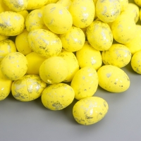 Декор пасхальный "Яйцо - серебристая крапинка" набор 100 шт жёлтый 1,5х1,8 см, 8х8х8 см Декор пасхальный "Яйцо - серебристая крапинка" набор 100 шт жёлтый 1,5х1,8 см, 8х8х8 см