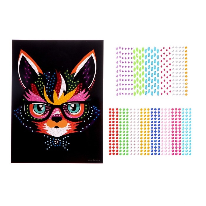 Мозаика стразами &laquo;Кот в очках&raquo;. Набор для творчества