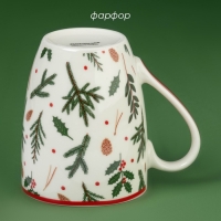 Новогодняя кружка Доляна «Новогодний лес», 370 мл, 12×8,5×10,5 см, цвет белый Новогодняя кружка Доляна «Новогодний лес», 370 мл, 12×8,5×10,5 см, цвет белый