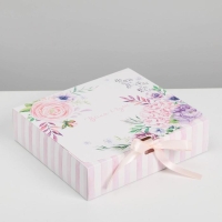 Коробка подарочная, упаковка, &laquo;Весны в душе&raquo;, 20 х 18 х 5 см, БЕЗ ЛЕНТЫ