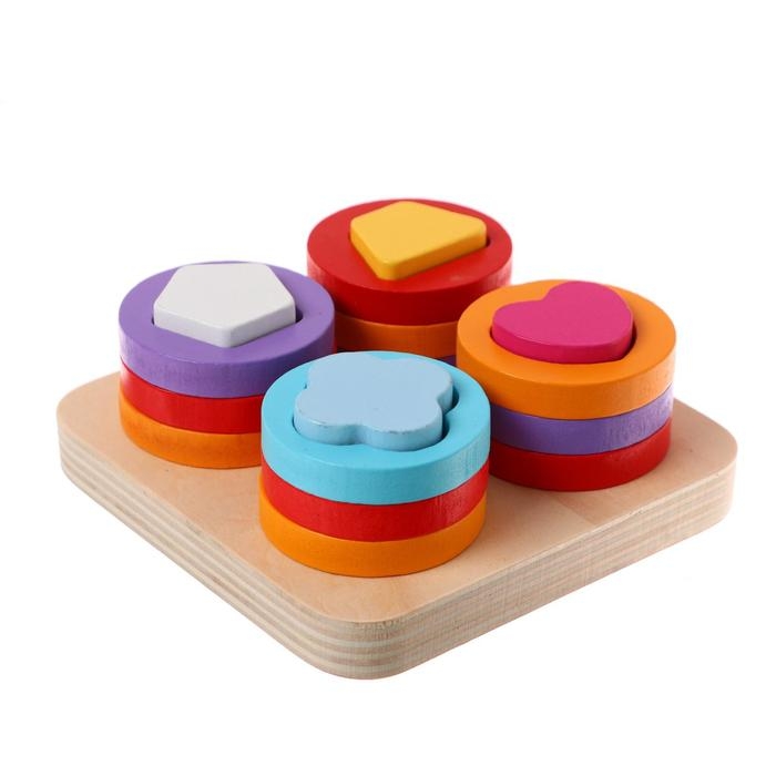 Детская развивающая игра &laquo;Пирамидка&raquo;, 11,8х11,8х4,5 см
