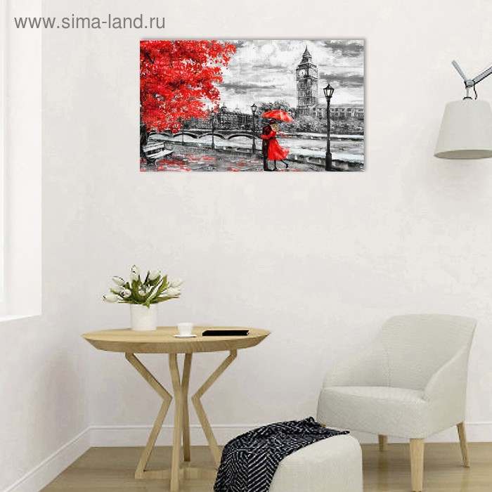 Картина на холсте "Влюблённые на набережной" 60*100 см