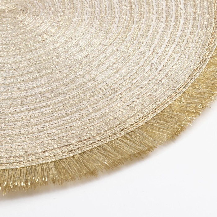 Набор салфеток 2 шт.Доляна Набор салфеток 2 шт.Доляна "Блеск",цв.золото, d 38 см