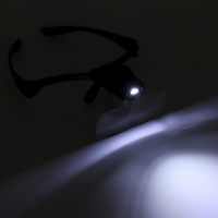 Лупа налобная 1-3х бинокулярная, с подсветкой, 5 линз в комплекте, 3ААА