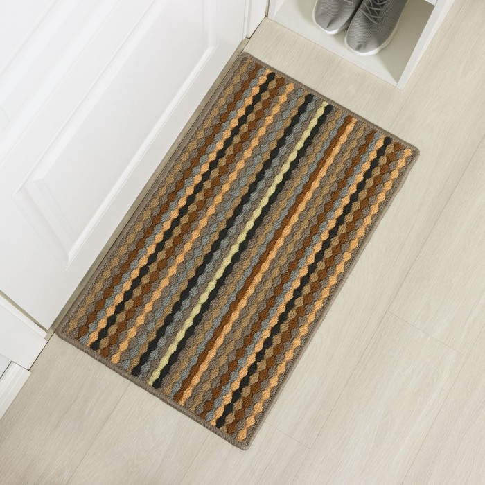Коврик влаговпитывающий придверный Доляна &laquo;Цветная косичка&raquo;, 47&times;77 см