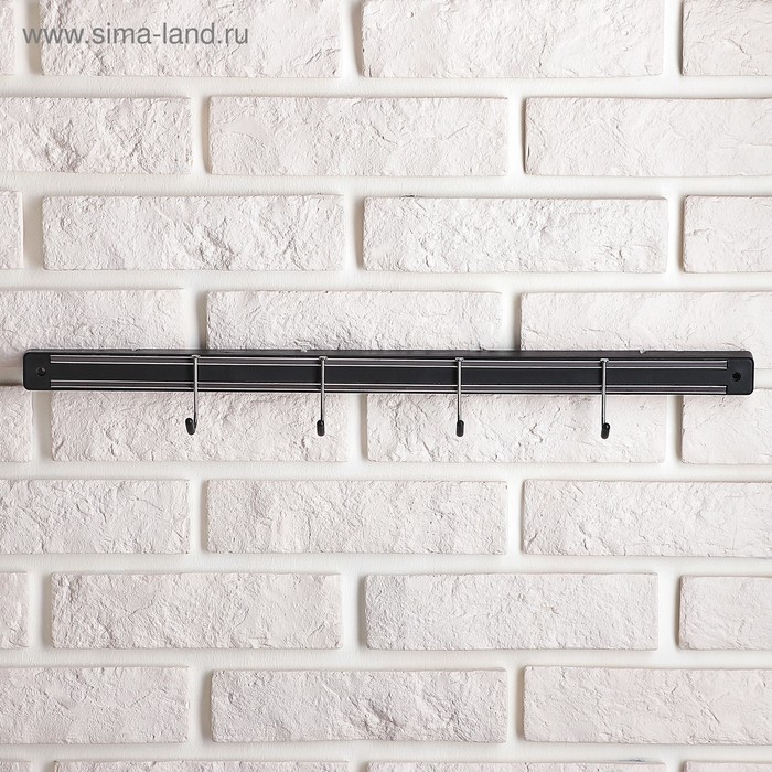 Держатель для ножей магнитный Доляна «Линия», с крючками, 51 см Держатель для ножей магнитный Доляна «Линия», с крючками, 51 см