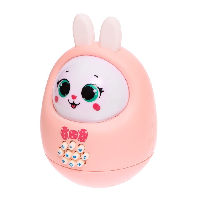 Музыкальная неваляшка «Милый зайчик», звук, свет, цвет розовый Музыкальная неваляшка «Милый зайчик», звук, свет, цвет розовый