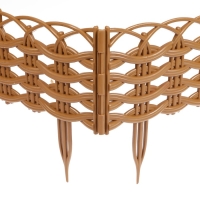 Ограждение декоративное, 25 × 300 см, 8 секций, пластик, бежевое, «Ивушка» Ограждение декоративное, 25 × 300 см, 8 секций, пластик, бежевое, «Ивушка»