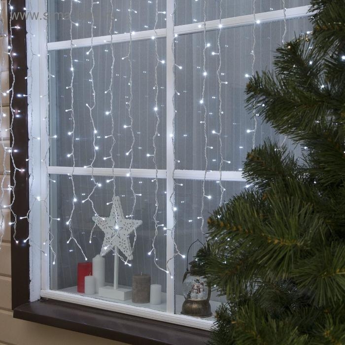 Гирлянда «Занавес» 2 × 1.5 м, IP44, УМС, белая нить, 360 SMD-LED, свечение белое, 220 В Гирлянда «Занавес» 2 × 1.5 м, IP44, УМС, белая нить, 360 SMD-LED, свечение белое, 220 В
