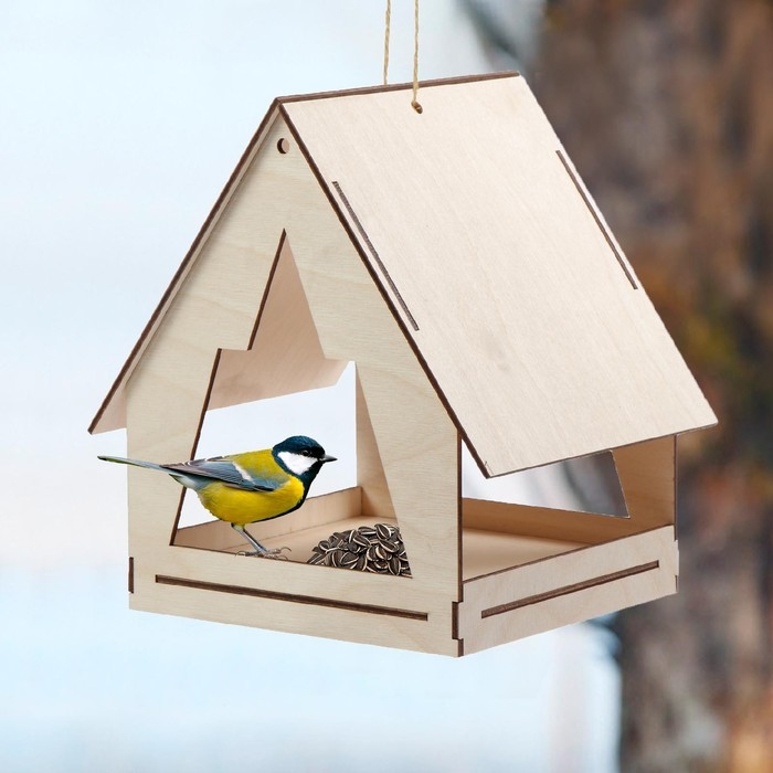 Kopмушка для птиц, 22 &times; 17 &times; 17 см, разобранная, &laquo;Юрта&raquo;, Greengo