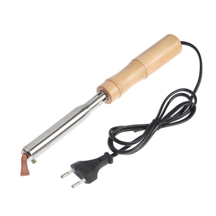 Паяльник ТУНДРА, деревянная рукоятка, плоское медное жало, 75 Вт, 220 В Паяльник ТУНДРА, деревянная рукоятка, плоское медное жало, 75 Вт, 220 В