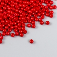 Набор бусин "Рукоделие" пластик, диаметр 4 мм, 25 гр, алый Набор бусин "Рукоделие" пластик, диаметр 4 мм, 25 гр, алый