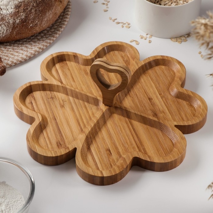 Менажница Доляна &laquo;Цветок&raquo;, 29&times;29 см, бамбук