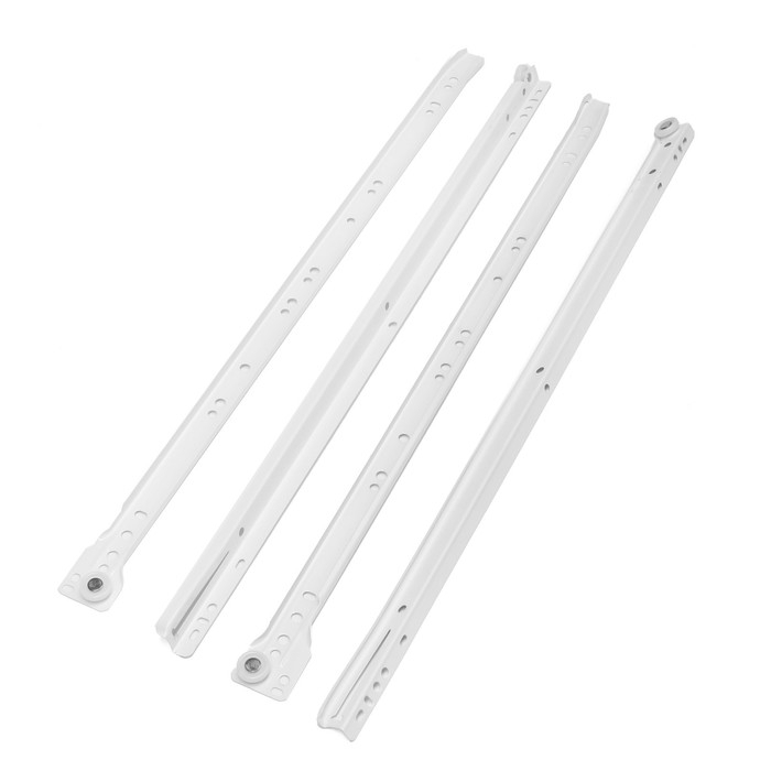 Роликовые направляющие ТУНДРА, L=550 мм, толщина 0,8 мм, белые, 2 шт. Роликовые направляющие ТУНДРА, L=550 мм, толщина 0,8 мм, белые, 2 шт.