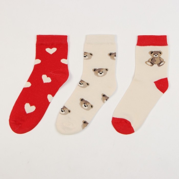 Набор детских носков KAFTAN Love bear, 3 пары, р-р 16-18 Набор детских носков KAFTAN Love bear, 3 пары, р-р 16-18