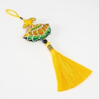 Подвеска текстиль "Лотос" жёлтая 2х10х29 см Подвеска текстиль "Лотос" жёлтая 2х10х29 см