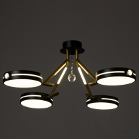 Люстра "Антеко" 4хLED 104Вт 3000-6000К черно-золотой 65х65х27 см BayerLux Люстра "Антеко" 4хLED 104Вт 3000-6000К черно-золотой 65х65х27 см BayerLux