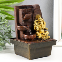 Фонтан настольный от сети "Золотой Ганеша - природный фонтан" 19х12,5х12,5 см Фонтан настольный от сети "Золотой Ганеша - природный фонтан" 19х12,5х12,5 см