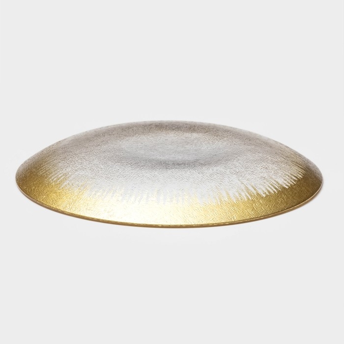 Тарелка стеклянная &laquo;Бурлеск&raquo;, d=21 см, цвет золотой