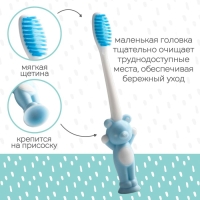Детская зубная щетка на присоске «Мишка», с защитным колпачком (нейлон), цвет МИКС Детская зубная щетка на присоске «Мишка», с защитным колпачком (нейлон), цвет МИКС