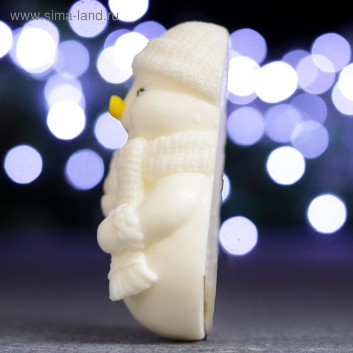 Новогоднее фигурное мыло Новогоднее фигурное мыло "Снеговик со снегирём" белый, 110гр, 9х6,5х3,5см