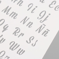 Трафарет пластиковый "Английский алфавит. Курсив", 15х15 см Трафарет пластиковый "Английский алфавит. Курсив", 15х15 см