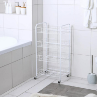 Этажерка напольная 4-х секционная Доляна, на колёсах, 31&times;34&times;77 см, цвет белый