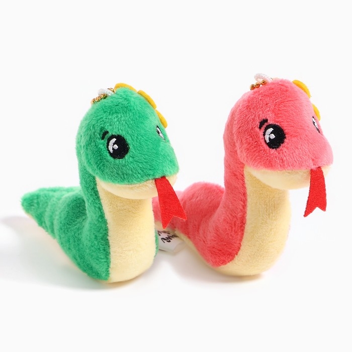 Новый год! Мягкая игрушка &laquo;Змея&raquo;, с цветком, на подвесе, 8 см, цвет МИКС