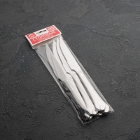 Ножи для мяса из нержавеющей стали Доляна «Капля», длина 22,5 см, 6 шт, цвет серебряный Ножи для мяса из нержавеющей стали Доляна «Капля», длина 22,5 см, 6 шт, цвет серебряный