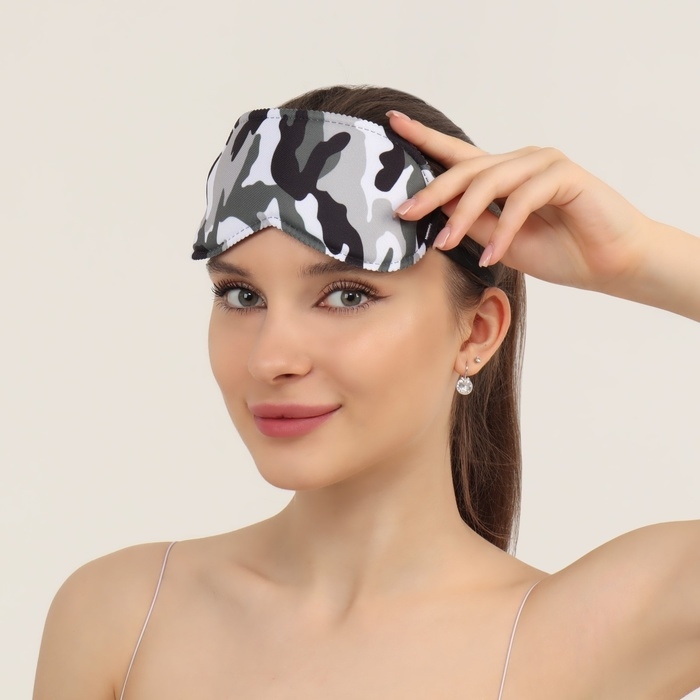 Маска для сна «Камуфляж» 20 × 8,5 см, резинка одинарная, разноцветная Маска для сна «Камуфляж» 20 × 8,5 см, резинка одинарная, разноцветная