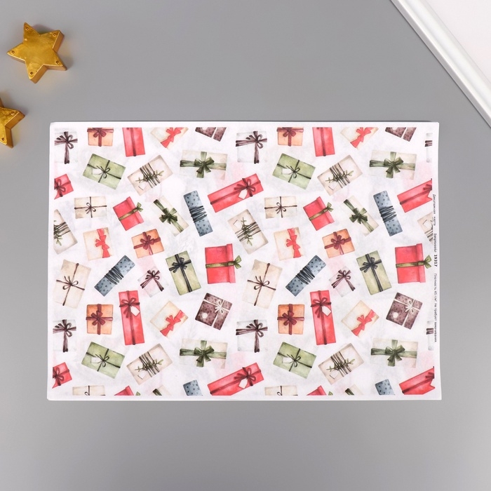 Набор декупажных карт 3 шт &laquo;Новогодние фоны&raquo;, плотность 45 гр/м2, формат А4