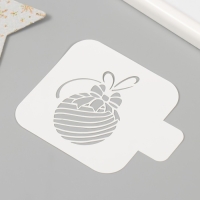 Трафарет пластиковый "Елочная игрушка", размер 9х9 см