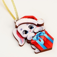 Ёлочные игрушки - подвески деревянные &laquo;Новый год!&raquo;