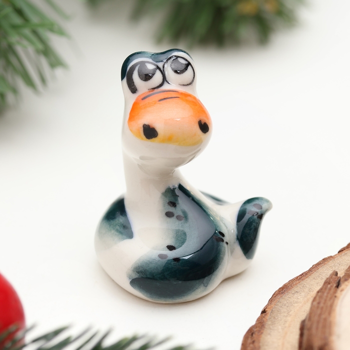 Новый год. Сувенир символ года Новый год. Сувенир символ года "Змея Пупс", вид 2, гжель, цвет, 4 см